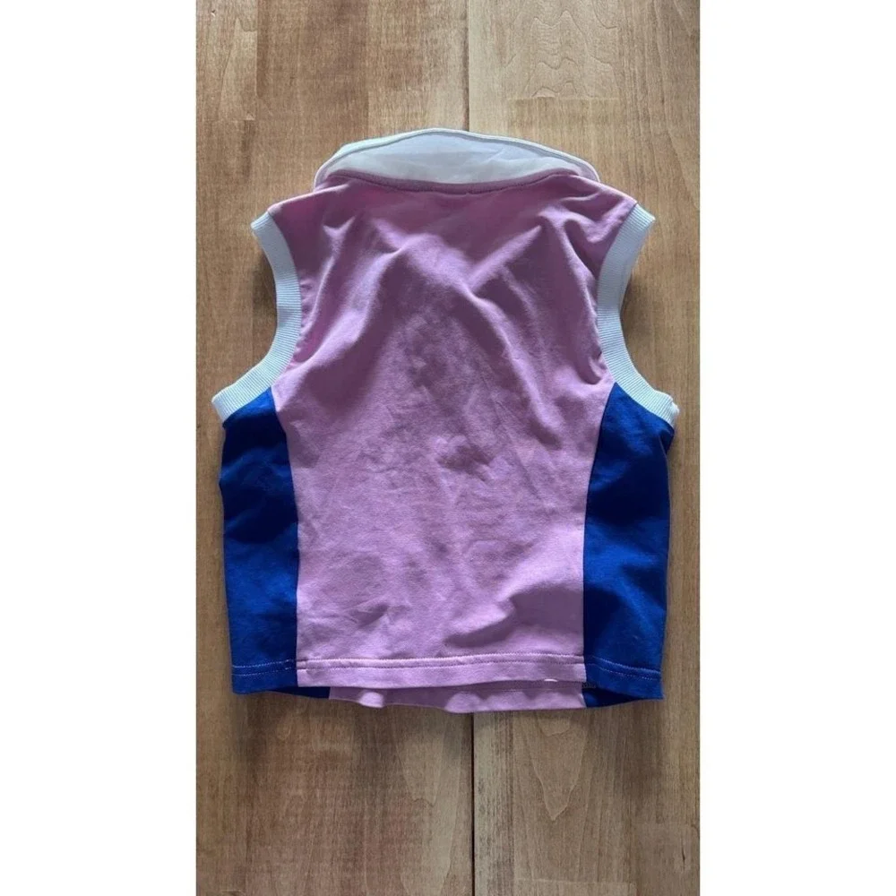 Fred's World by Green Cotton‎ Pink Colorblock Sleeveless Polo Shirt Girl 6Y NEW
